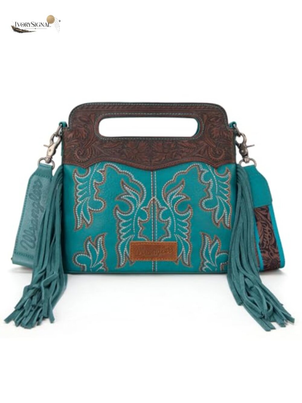 Western Fringe Crossbody Purse Embossed Faux Leather Cowgirl Bag